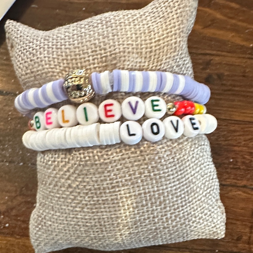 Chic Beaded Bracelet Set with Inspirational Charms